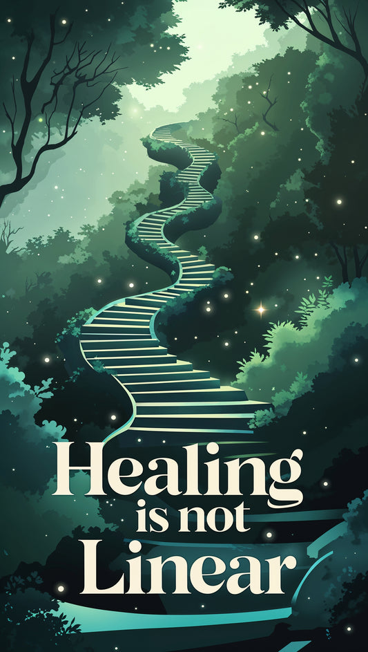 Healing Is Not Linear – Winding Forest Path Poster