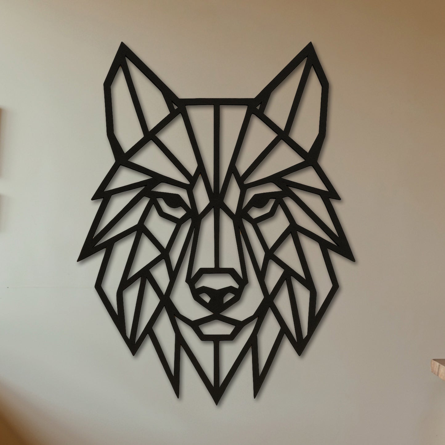 Geometric Wolf – Laser Cut Wall Art (40 × 32 cm)