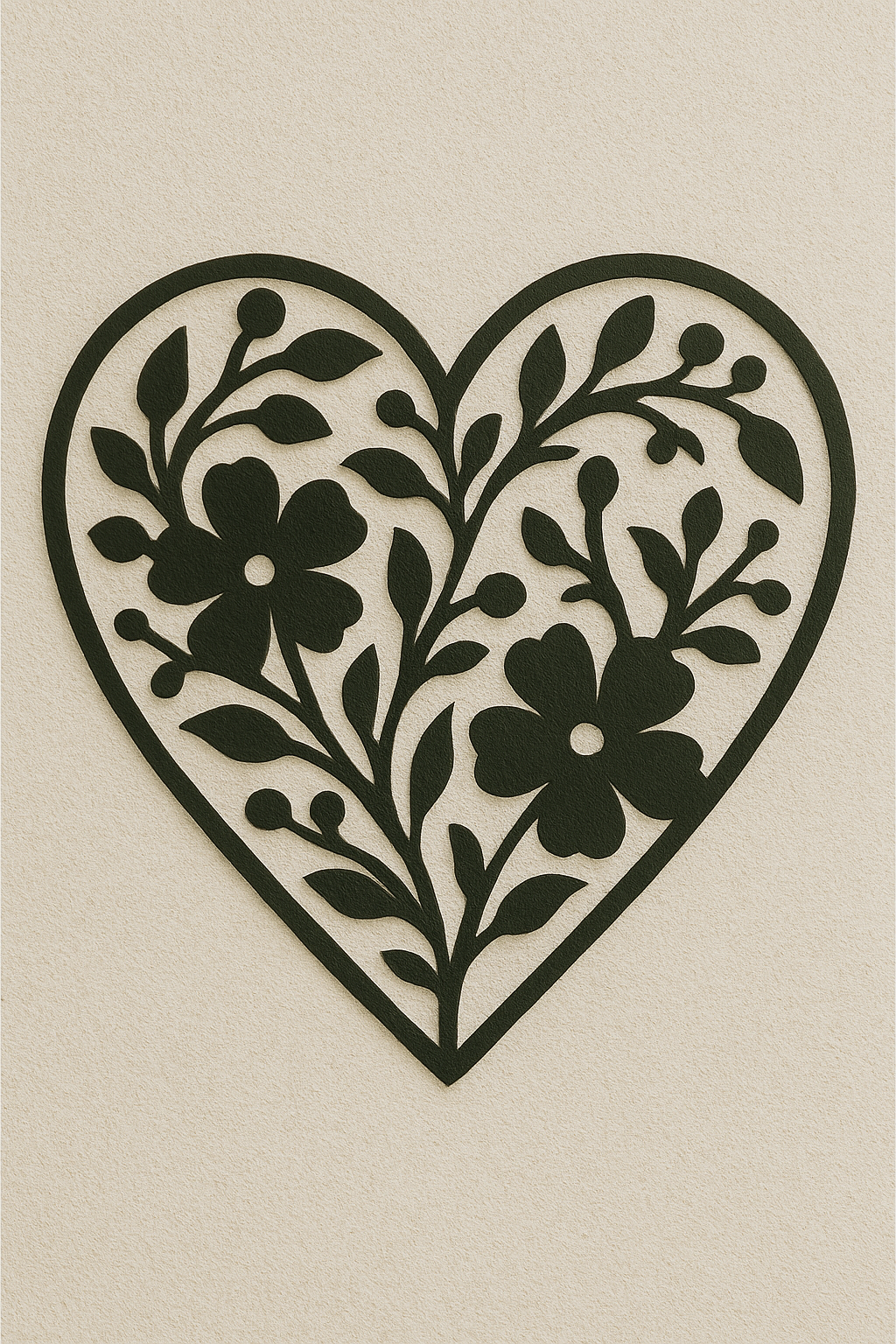 Floral Heart Wall Art – Laser Cut Wooden Love & Nature Decor