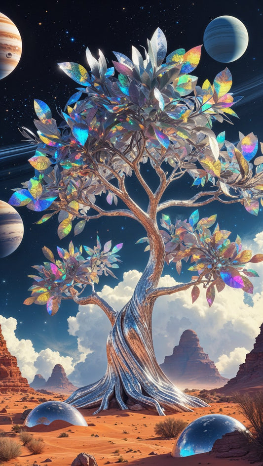 Cosmic Silver Tree – Holographic Fantasy