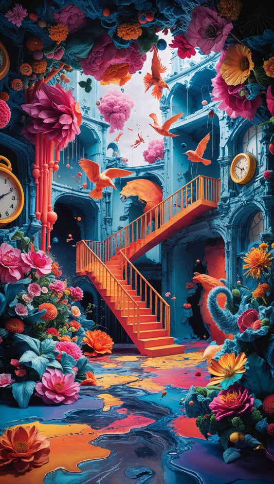 Stairway to Bloom – A Surreal Garden Beyond Time