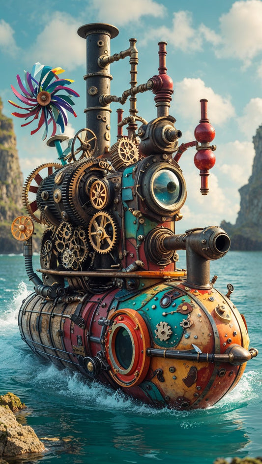 Steampunk Nautilus Submarine – Colorful Gears