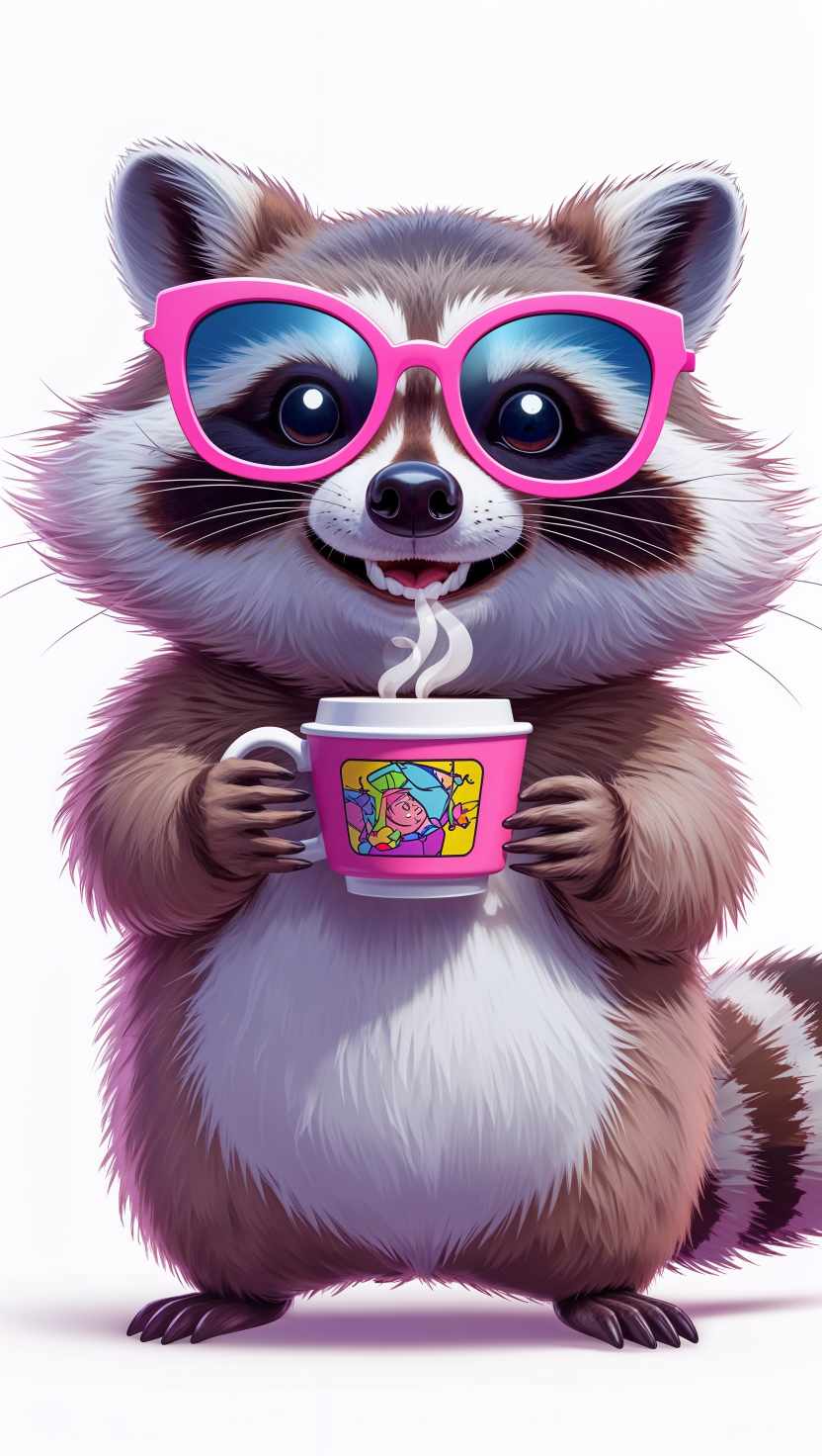 Cool Racoon Coffie Vibes