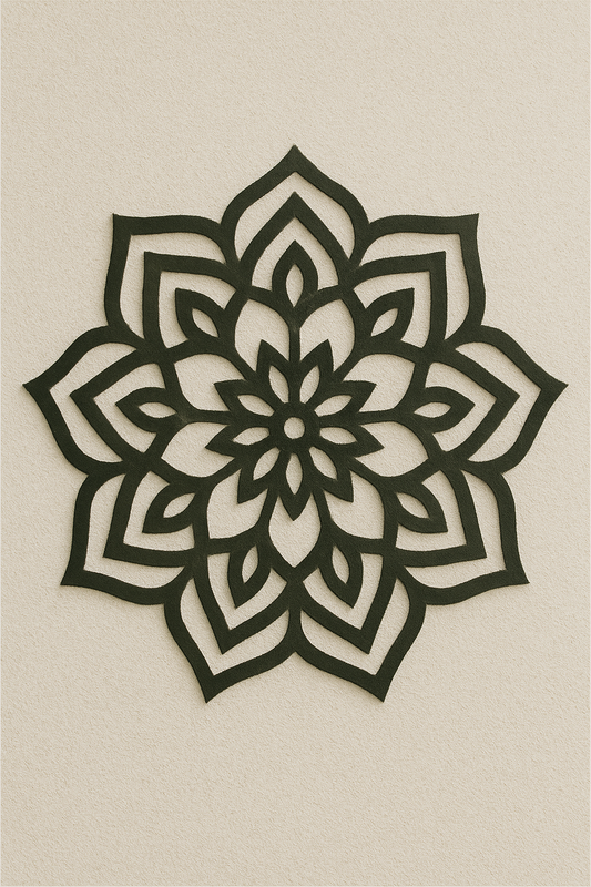 Mandala Flower Wall Art – Laser Cut Wooden Boho Decor