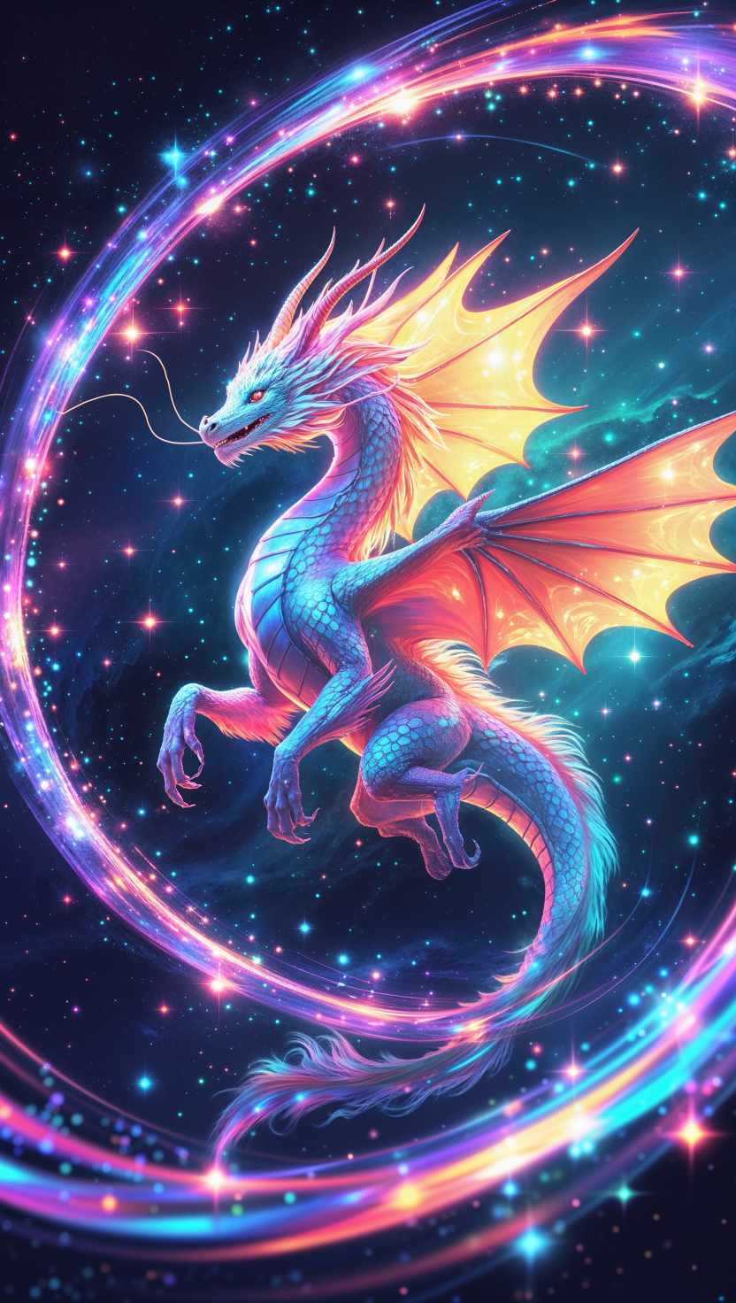 Cosmic Neon Dragon