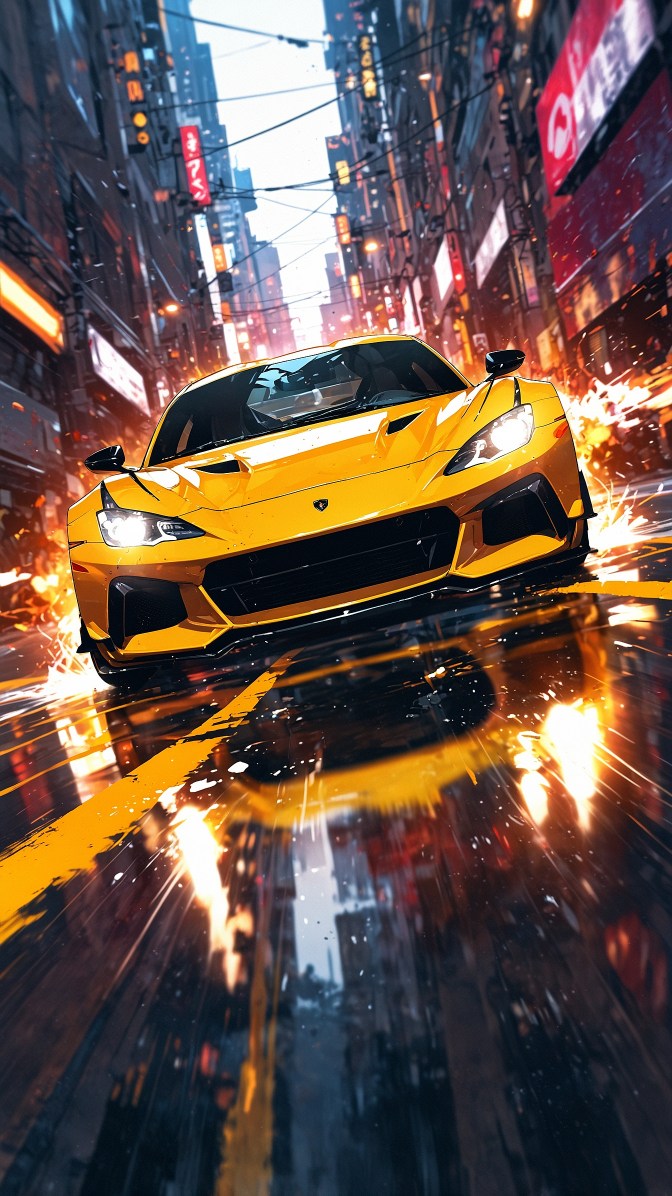Supercar – Anime Cyberpunk City Drift