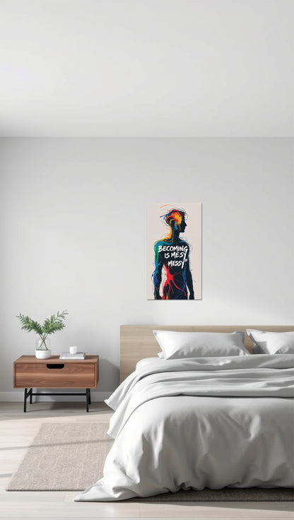 Becoming Is Messy – Abstract Colorful Human Silhouette