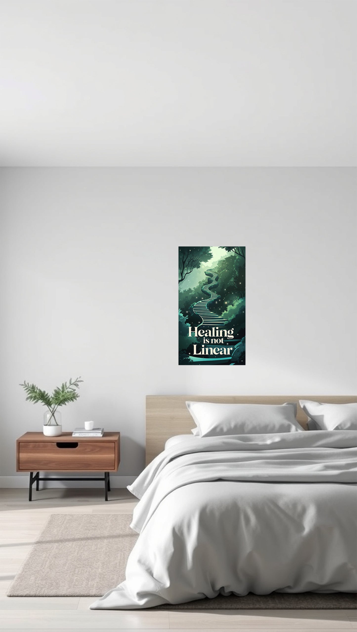 Healing Is Not Linear – Winding Forest Path Poster