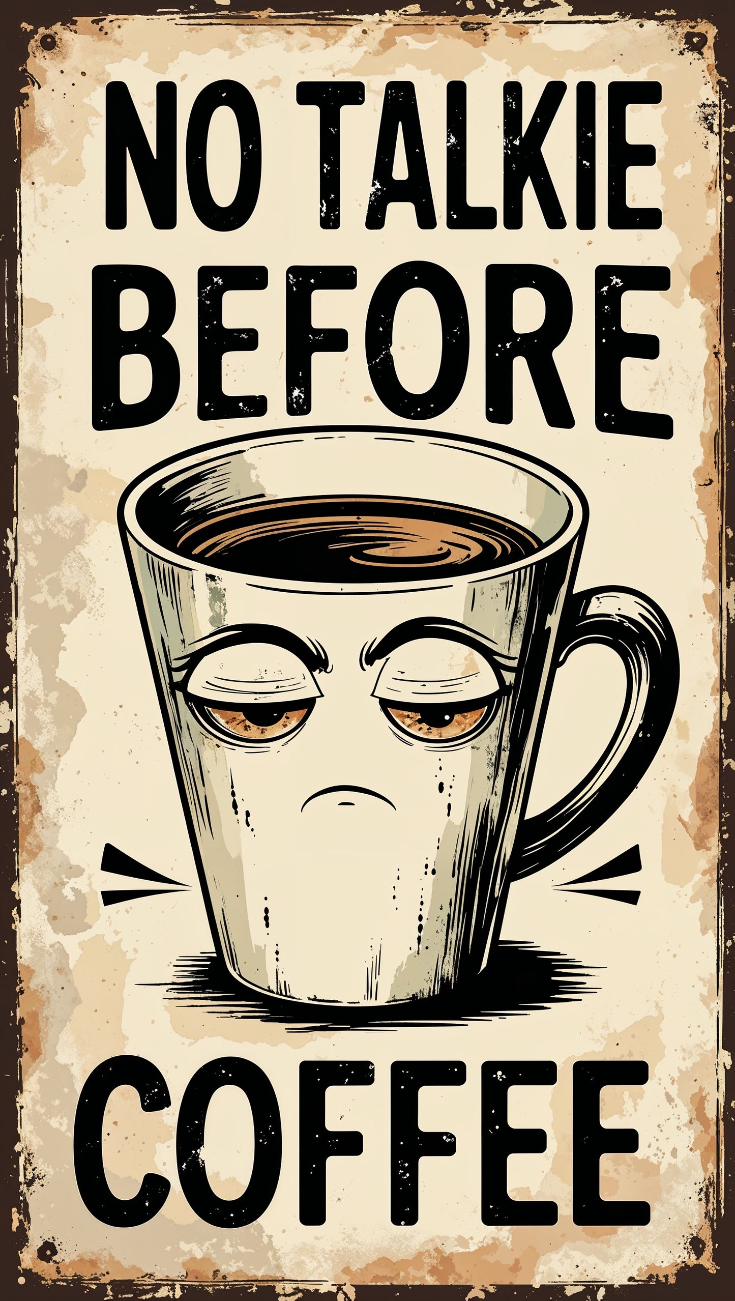 No Talkie Before Coffee – Funny Vintage