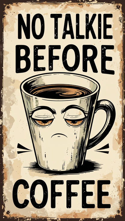 No Talkie Before Coffee – Funny Vintage