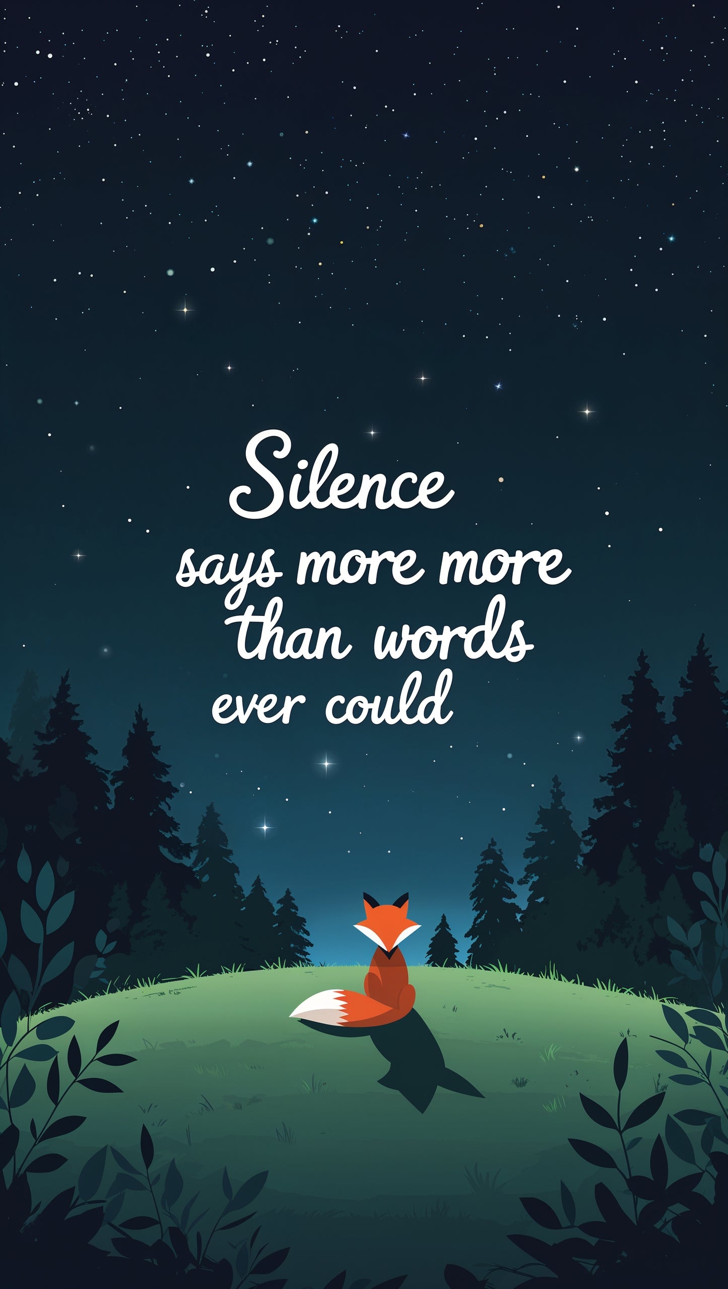 Silence Says More – Night Fox Under the Stars