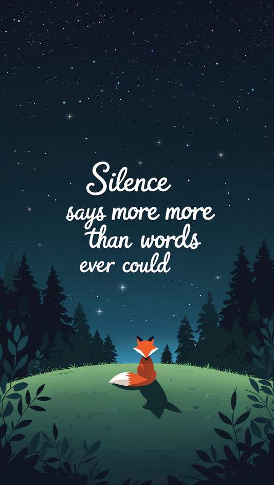 Silence Says More – Night Fox Under the Stars
