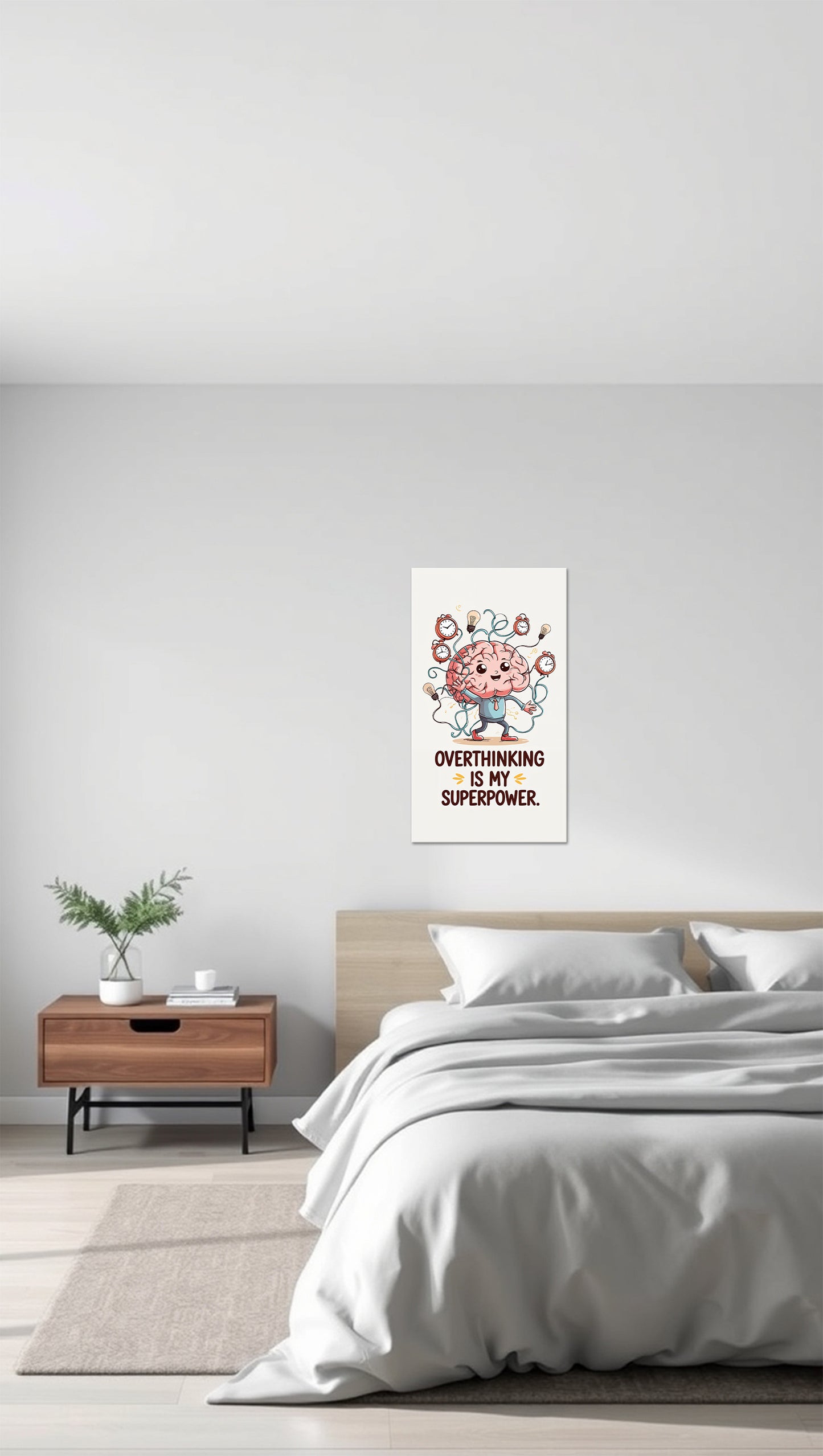 Overthinking Is My Superpower – Cute Brain Character Poster