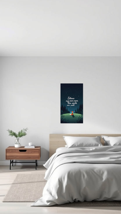 Silence Says More – Night Fox Under the Stars