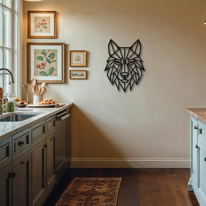 Geometric Wolf – Laser Cut Wall Art (40 × 32 cm)