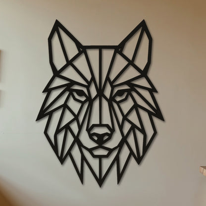 Geometric Wolf – Laser Cut Wall Art (40 × 32 cm)