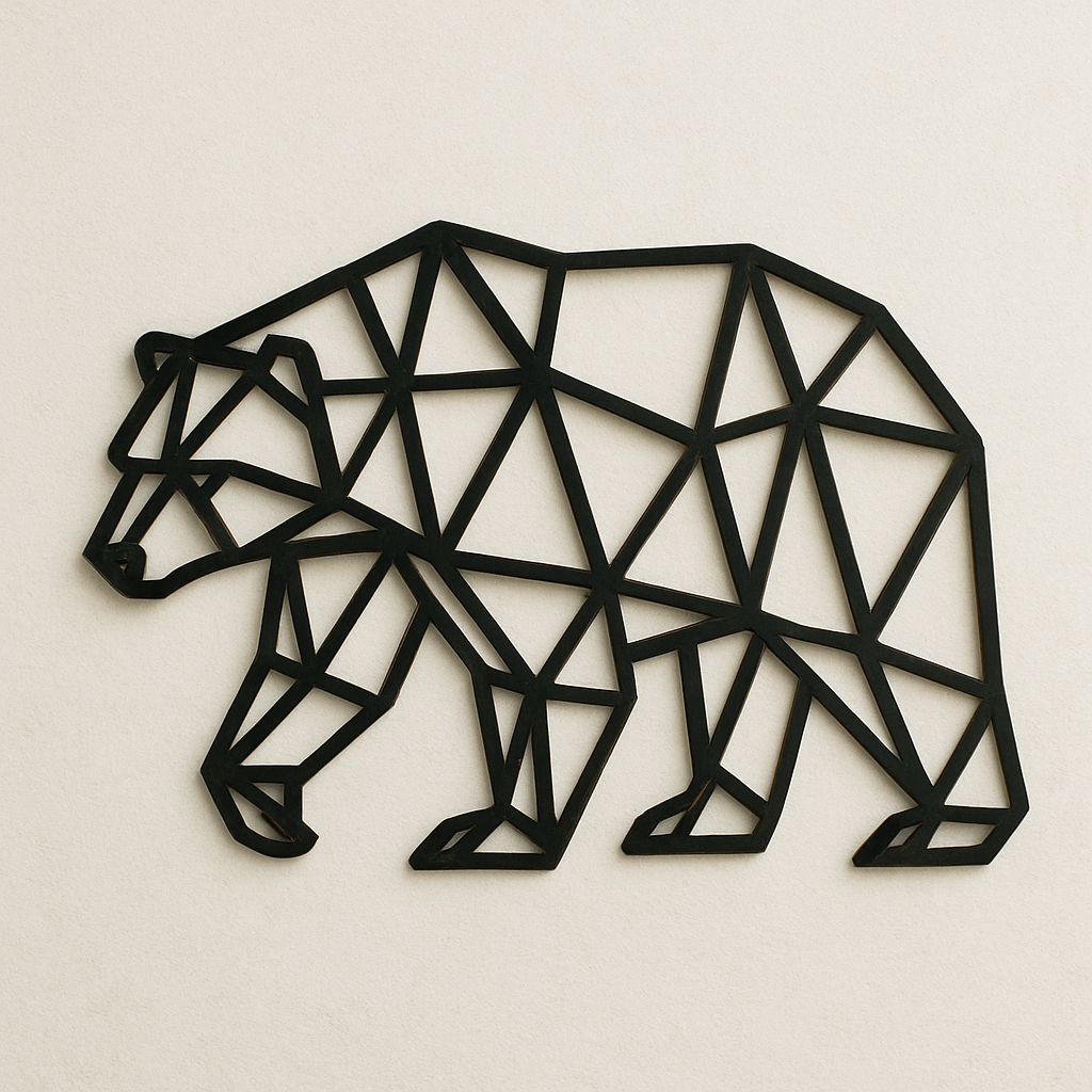 Geometric Bear Wall Art – Laser Cut Wooden Animal Decor