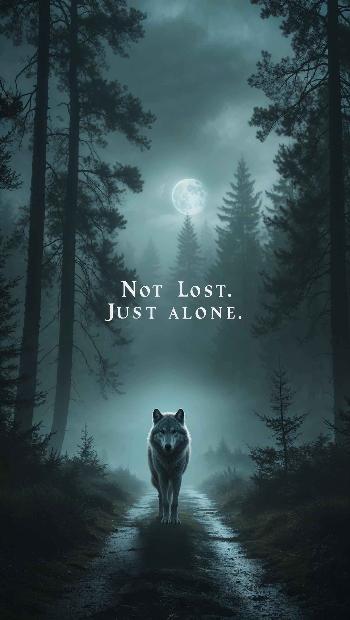 Not lost, just alone. Wolf poster