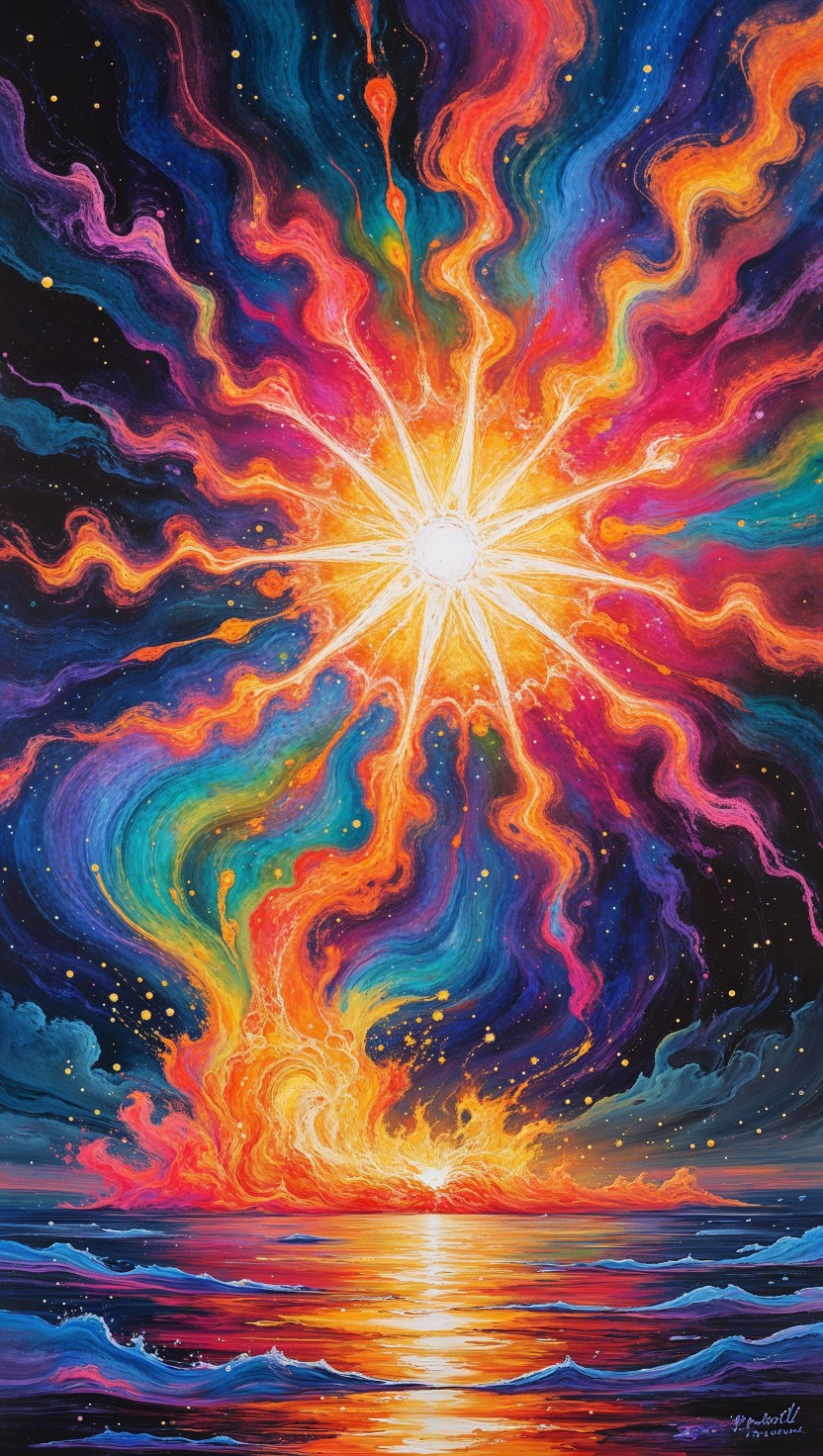 Cosmic Sunrise Explosion – Vibrant Abstract