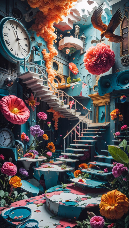 The Blooming Clockwork – Surreal Garden of Time