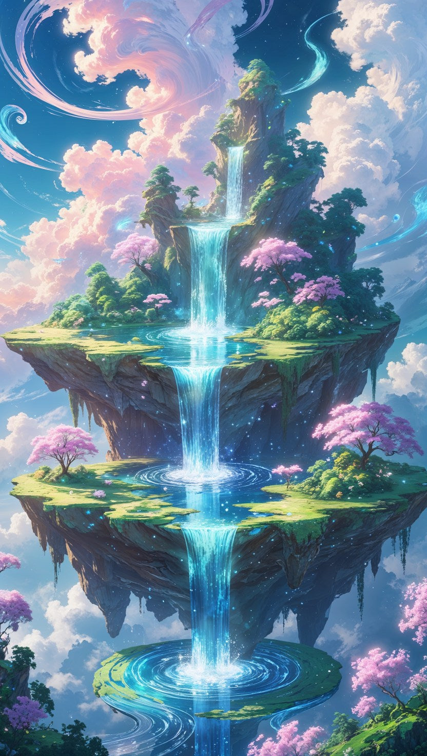 Floating Waterfall Islands – Dreamscape Fantasy